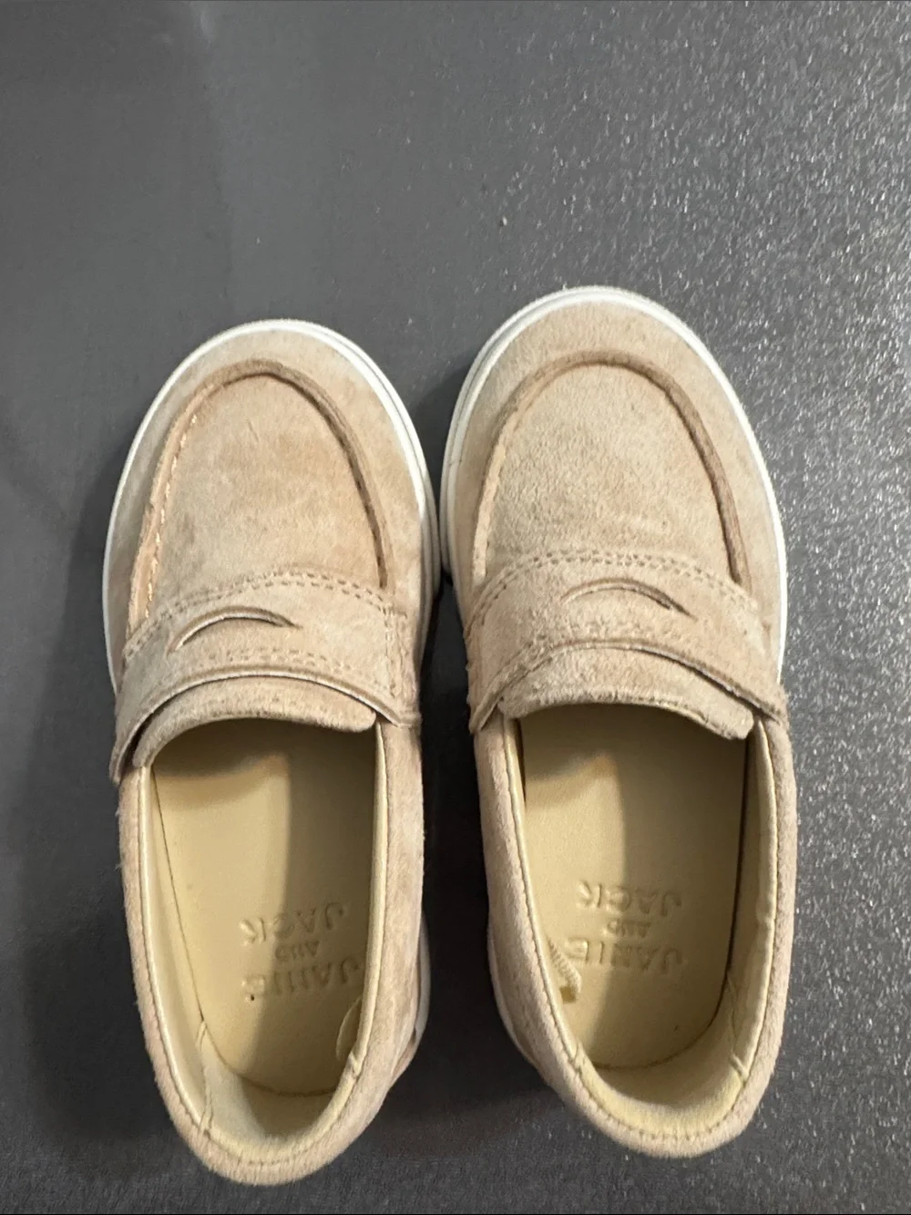 Janie and Jack Kids Tan Suede Moccasin Loafers